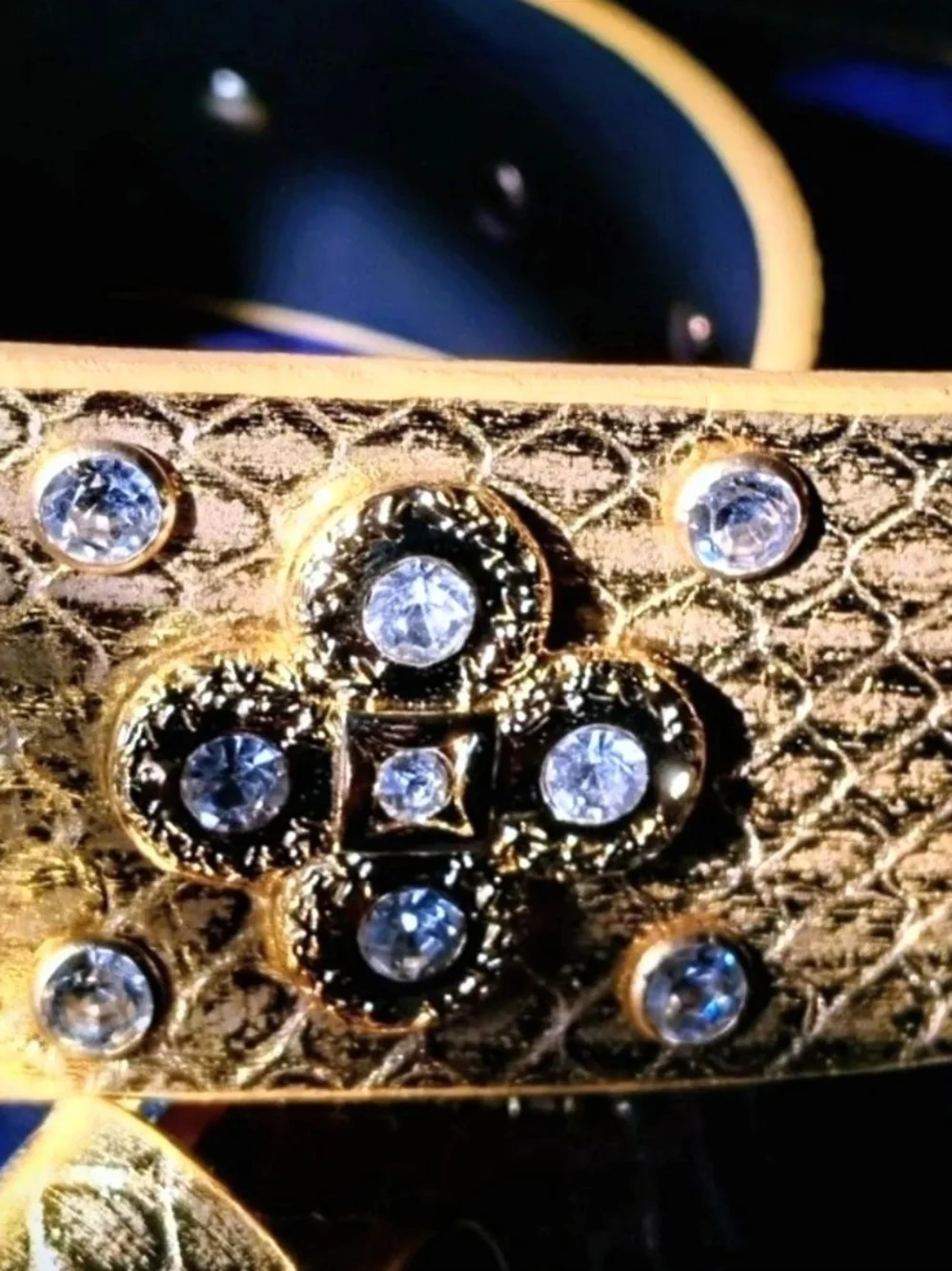 Christian Audigier Gold Crystal-Embellished Unisex Belt